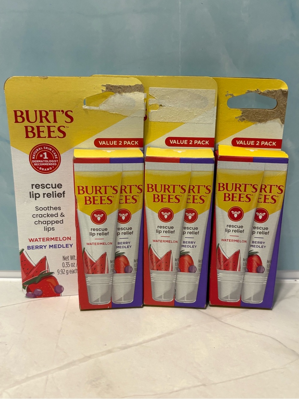 Burt's Bees Rescue Lip Relief Packs 3 Packs